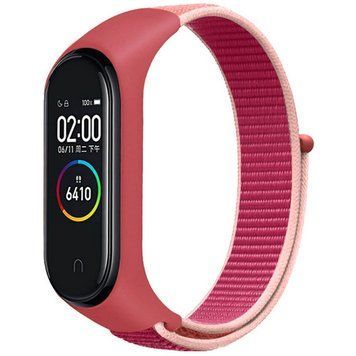Ремінець Nylon New для Xiaomi Mi Band 3/4/5/6/7 Pomegranate Red / Pink 212-01761 фото