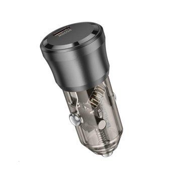 Автомобильное зарядное устройство BOROFONE BZ24 Clever single port PD20W car charger Transparent Black 656-00310 фото