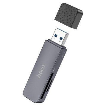 Кардридер HOCO HB45 Spirit 2-in-1 USB 3.0 card reader Metal Gray 6942007620505 фото