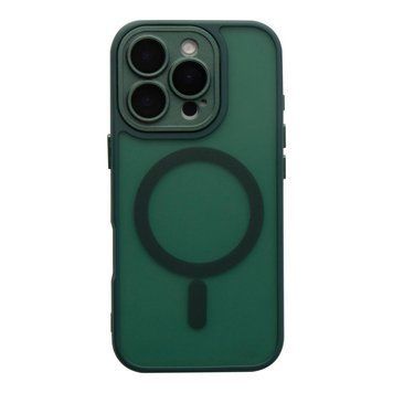 Чохол TPU+PC Magnetic Matte Camera Lens with Magsafe для iPhone 16 Pro Dark Green 757-00343 фото