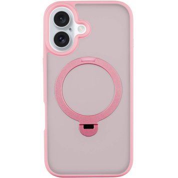 Чехол TPU+PC Metal Buttons with MagSafe Colorful HQ Ring для iPhone 16 (6.1") Pink 555-00629 фото