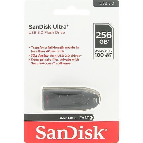 Флеш-накопичувач SanDisk USB 3.0 Ultra 256Gb (130Mb/s) Black SDCZ48-256G-U46 фото