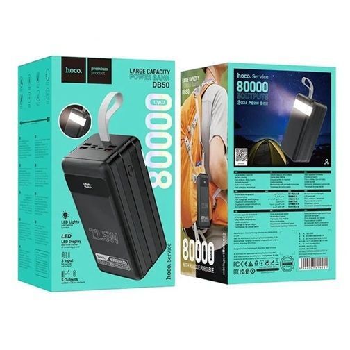 Power Bank HOCO DB50 80000 mAh, Black 216-00186 фото
