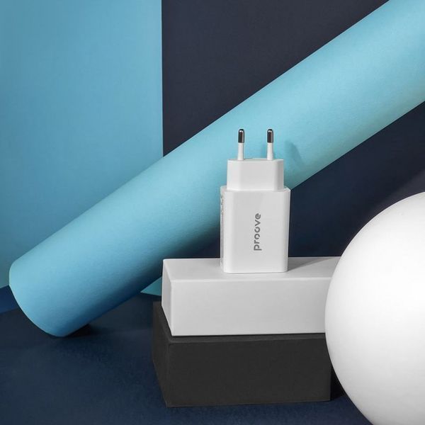 Сетевое зарядное устройство Proove Rapid 20W (Type-C + USB) white 656-02622 фото