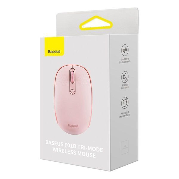 Манипулятор мышь беспроводная Baseus F01B Tri-Mode Wireless Mouse Baby Pink 656-03226 фото