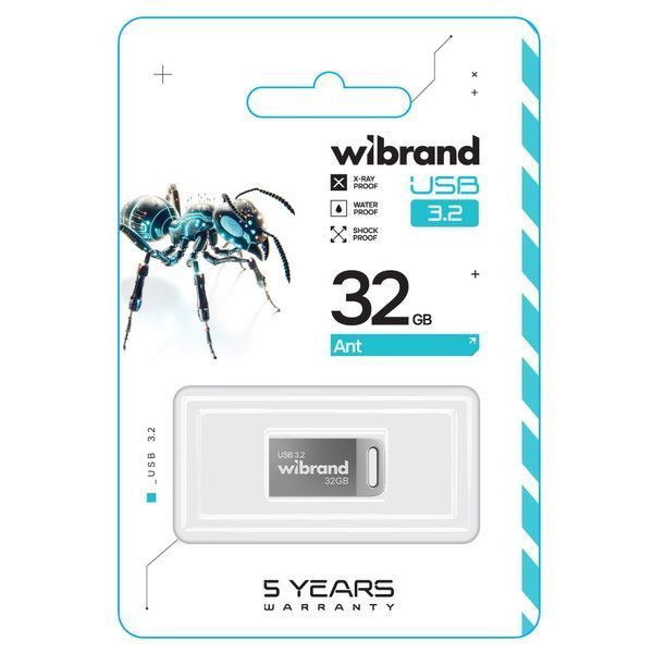 Флеш-накопитель Wibrand USB 3.2 Gen1 Ant 32GB Silver WI3.2/AN32M4S фото
