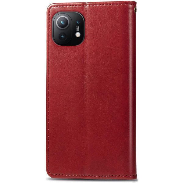 Кожаный чехол-книжка GETMAN Gallant (PU) для Xiaomi Mi 11 Red 777-06529 фото