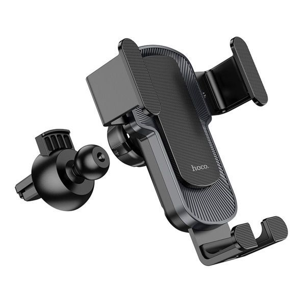 Держатель для мобильного HOCO CA103 vertical and horizontal air outlet gravity car holder Black Metal Gray 656-00473 фото
