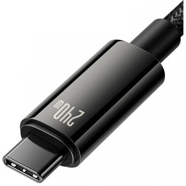 Кабель Baseus Tungsten Gold Fast Charging Type-C to Type-C 240W (2m) Black CAWJ040101 фото