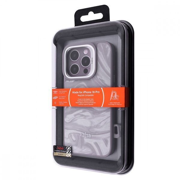 Чехол Kajsa Fluid Art with Magnetic Ring iPhone 16 Pro Gray 656-08198 фото