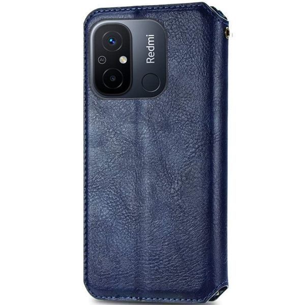 Шкіряний чохол-книжка GETMAN Cubic для Xiaomi Redmi 12C Синій 555-01848 фото