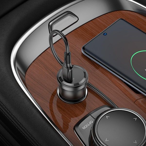 Автомобільний зарядний пристрій BOROFONE BZ24 Clever single port PD20W car charger Transparent Black 656-00310 фото