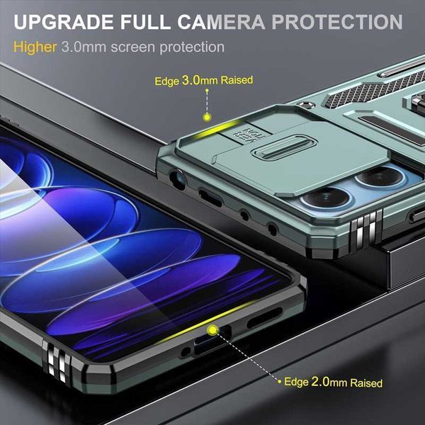 Ударостійкий чохол Camshield Army Ring для Xiaomi Redmi 12 / Poco M6 Pro 5G Light Green 777-05013 фото