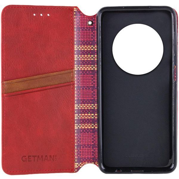 Шкіряний чохол-книжка GETMAN Cubic для Xiaomi Redmi A3 Червоний 555-01698 фото