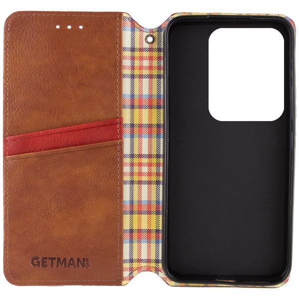 Шкіряний чохол-книжка GETMAN Cubic для Xiaomi Redmi Note 13 5G Коричневий 555-01748 фото