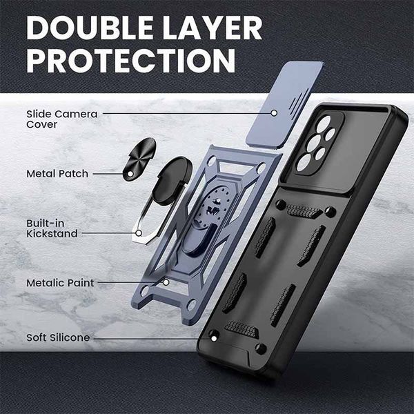 Ударостійкий чохол Camshield Serge Ring для Samsung Galaxy A32 4G Blue 777-04700 фото