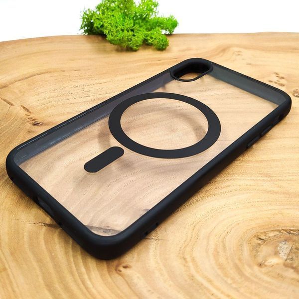 Силіконовий чохол Clear Color Case with MagSafe для iPhone Xs Max Чорний 214-00417 фото