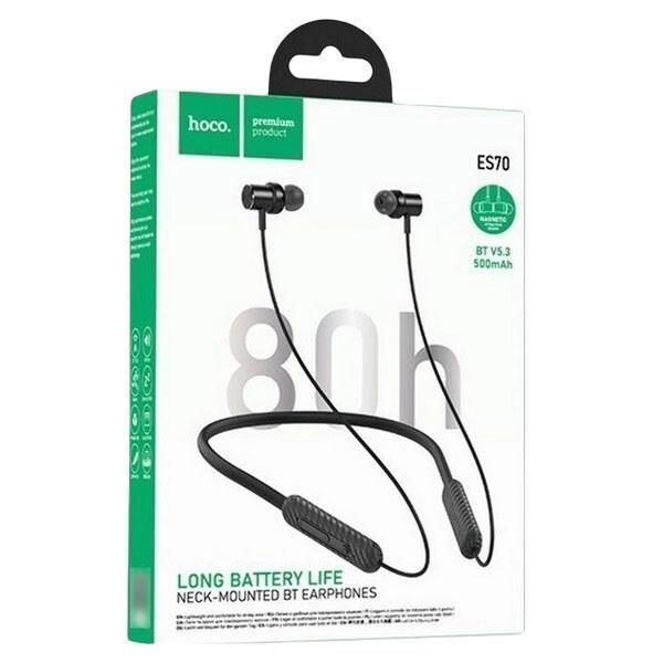 Бездротові спортивні навушники HOCO ES70 Armour neck-mounted BT earphones Black 6942007611602 фото