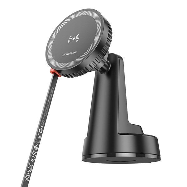 Держатель для мобильного с БЗП BOROFONE BH208 Mona retractable magnetic wireless fast charging car 656-00525 фото