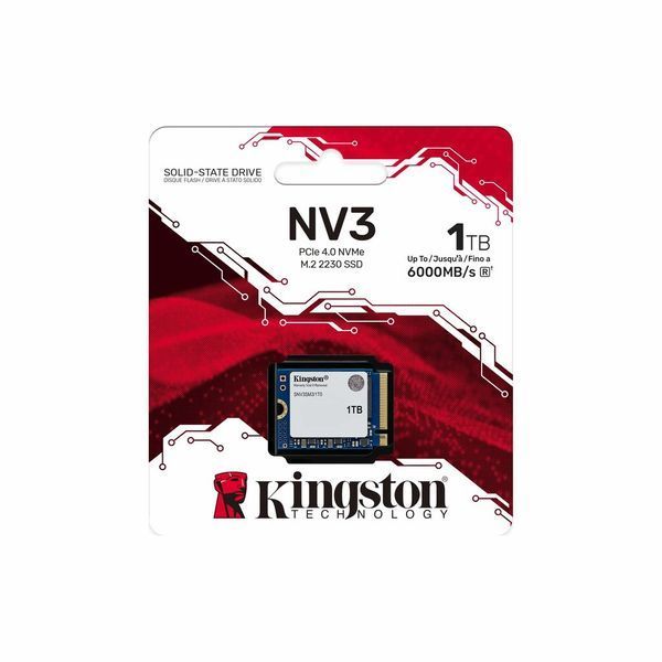 Накопитель SSD M.2 Kingston NV3 1000GB NVMe 2230 PCIe 4.0 x4 3D NAND SNV3SM3/1T0 фото