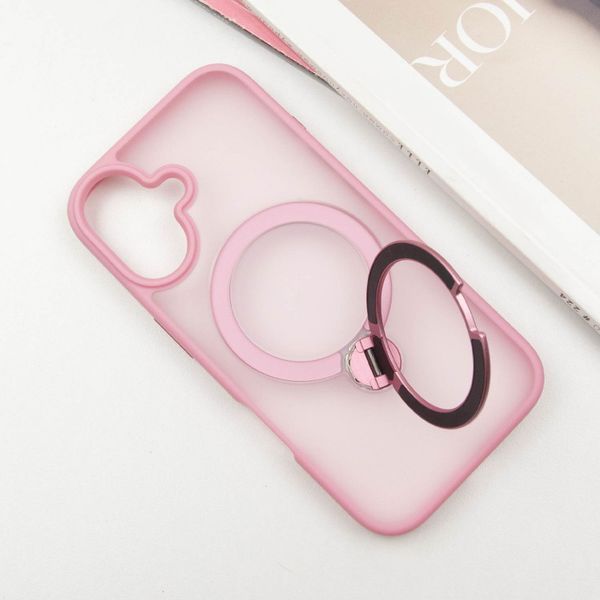 Чохол TPU+PC Metal Buttons with MagSafe Colorful HQ Ring для iPhone 16 (6.1") Pink 555-00629 фото