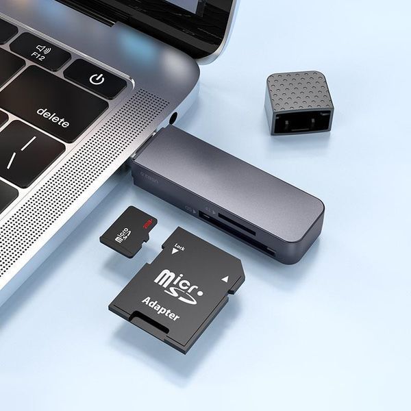 Кардридер HOCO HB45 Spirit 2-in-1 USB 3.0 card reader Metal Gray 6942007620505 фото