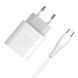 Комплект быстрой зарядки WUW T72 TYPE-C PD 20W USB 18W + USB-кабель Type-C - Lightning Белый 209-00259 фото 1