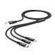 Кабель HOCO X14 3-in-1 Times speed charging cable iP+Micro+Type-C Black 6931474719157 фото 3