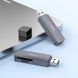 Кардридер HOCO HB45 Spirit 2-in-1 USB 3.0 card reader Metal Gray 6942007620505 фото 5