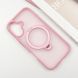 Чохол TPU+PC Metal Buttons with MagSafe Colorful HQ Ring для iPhone 16 (6.1") Pink 555-00629 фото 2