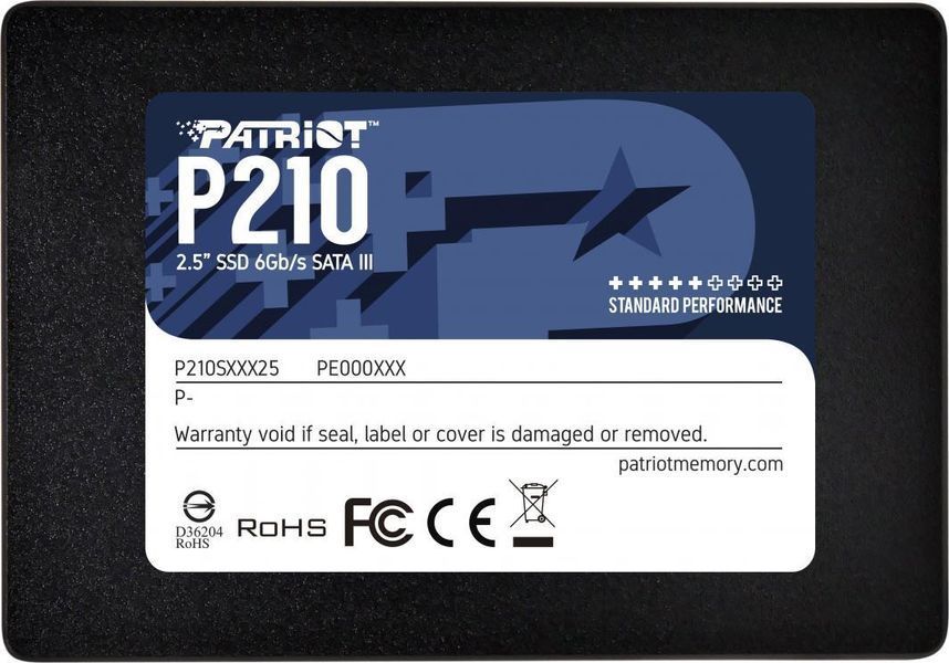 Накопичувач SSD Patriot P210 128GB 2.5" 7mm SATAIII 3D QLC P210S128G25 фото