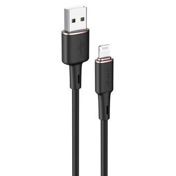 Кабель ACEFAST C2-02 USB to iP 2.4A, 1.2m, silicone, zinc connectors, Black AFC2-02B фото