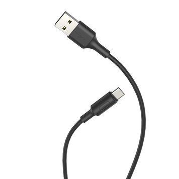Кабель HOCO X25 USB to Type-C 2A, 1m, PVC, PVC connectors, Black 6957531080145 фото