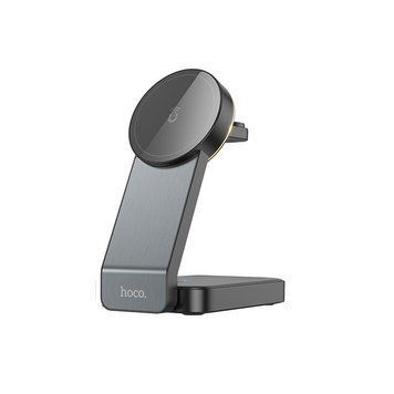 Беспроводное мультизарядное устройство HOCO CQ3 Motorcycle folding 3-in-1 magnetic wireless fast charger Black 6942007602334 фото