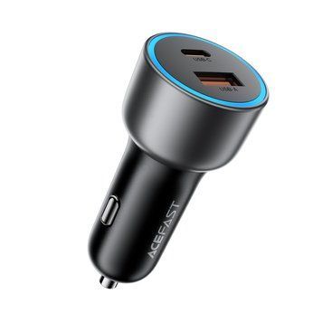 Автомобільний зарядний пристрій ACEFAST B21 75W(USB-C+USB-A)car charger Metal Gray 6974316286684 фото