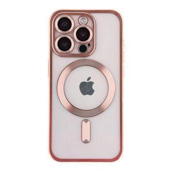 Чехол TPU Metallic Chrome Full Camera with Magsafe для iPhone 13 Pro Rose 214-02892 фото