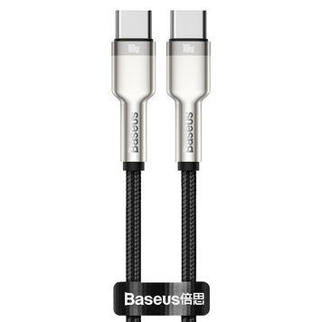 Дата кабель Baseus Cafule Metal Type-C to Type-C 100W (2m) (CATJK-D) Чорний ILSO-00000049176-2 фото