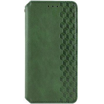 Кожаный чехол-книжка GETMAN Cubic для Samsung Galaxy M35 5G Зелёный 555-01663 фото