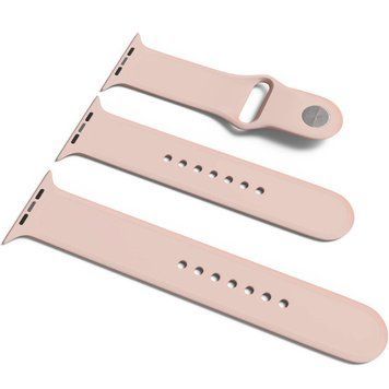 Силіконовий ремінець для Apple Watch Sport Band 42(ser.1-3)/44/45/46/49mm (S/M & M/L) 3pcs Pink Sand 212-01220 фото