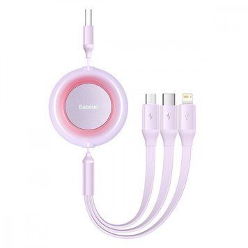 Кабель Baseus Bright Mirror 2 Series 3-in-1 (Micro USB+Lightning+Type-C) 3.5A (1.1m) Purple CAMJ010005 фото