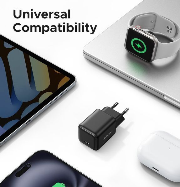 Мережевий зарядний пристрій UGREEN X512 20W USB-C GaN Fast Charger EU Grey UGR-55528 фото