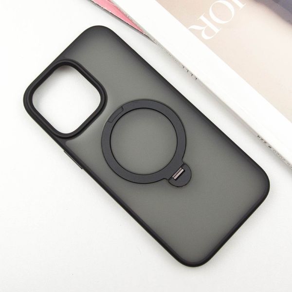 Чохол TPU+PC Metal Buttons with MagSafe Colorful HQ Ring для iPhone 13 (6.1") Black 555-00644 фото