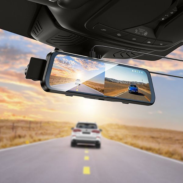 Відеореєстратор HOCO DV16 9.66-inch streaming media driving recorder(dual-channel with rear camera) Black 6942007664219 фото