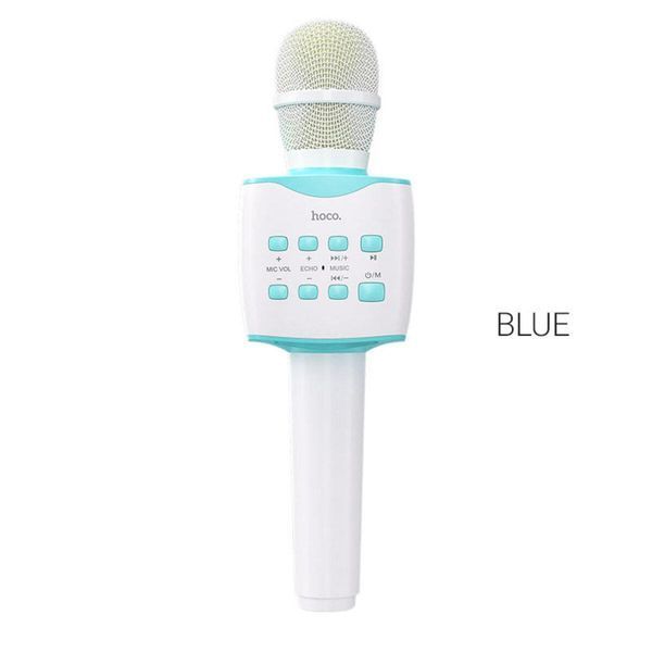 Портативная колонка HOCO BK5 Cantando karaoke microphone Blue 656-00747 фото