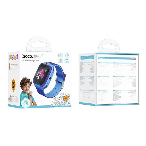 Детские смарт-часы HOCO Y105 36mm. 400 mAh children phone watch Blue 6942007658645 фото
