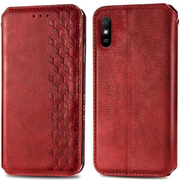 Шкіряний чохол-книжка GETMAN Cubic для Xiaomi Redmi 9A Червоний 555-01967 фото