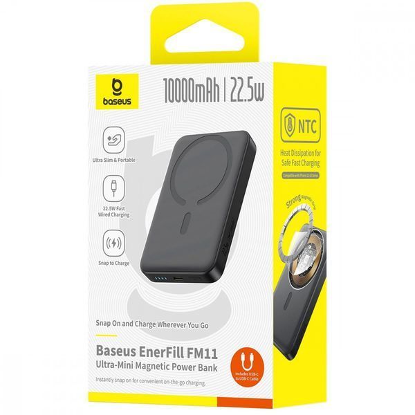 Power Bank Baseus EnerFill Ultra-Mini FM11 22.5W 10000mAh Gray E0026602 фото