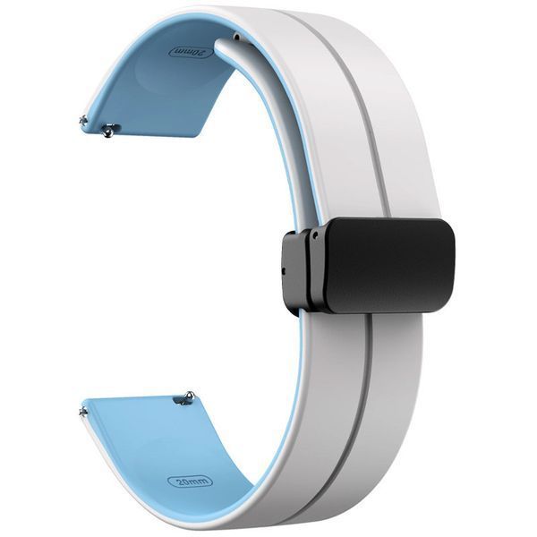 Силіконовий ремінець Classy для Smart Watch 20mm White / Blue 212-01474 фото