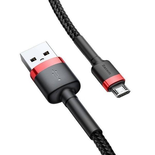 Кабель Baseus Cafule Cable USB For Micro 2.4A 1m Red+Black CAMKLF-B91 фото