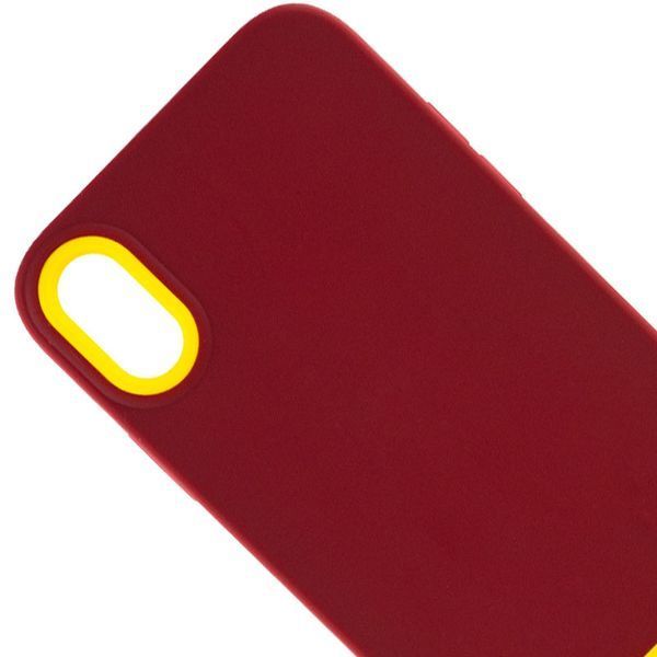 Чохол TPU+PC Bichromatic для Apple iPhone X / XS (5.8") Brown burgundy / Yellow 555-03894 фото